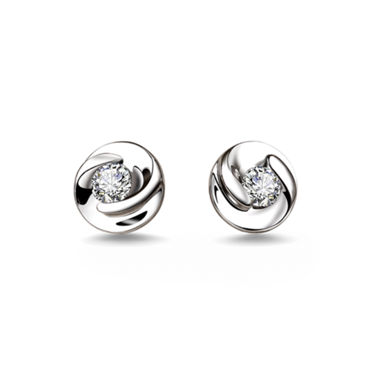 Rose Diamond Earrings 18K white gold pawsums by liveful