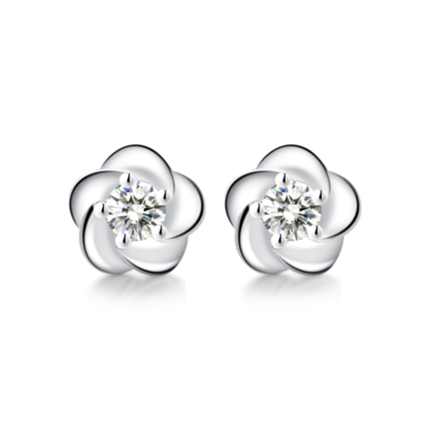 Sakura Diamond Earrings 18K white gold pawsums by liveful