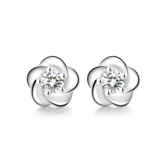 Sakura Diamond Earrings 18K white gold pawsums by liveful