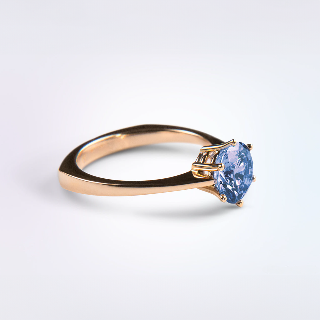 Sky Mist Ring Sapphire Rose Gold 